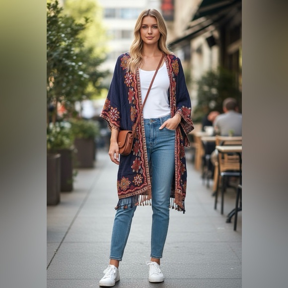 Time for Me Ethnic Open Kimono / Cover-Up — NWT - Picture 8 of 16